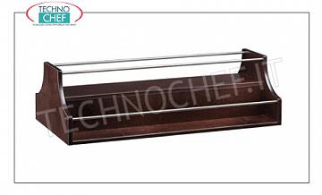 Wooden service trolleys WENGE 'color wood spiral display and stainless steel railing, dim.mm.680x460x370h