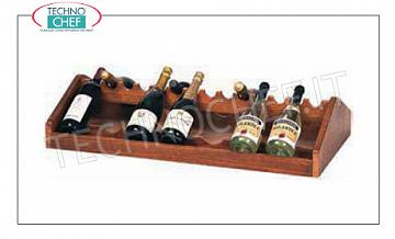 Wooden service trolleys Exhibitor for wine bottles with wood texture NOCE, dim.mm.680x460x190h