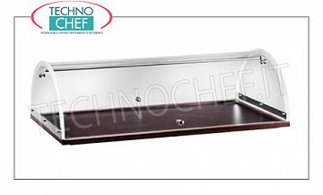Wooden service trolleys Window cabinet with WENGE 'color wood and plexiglass dome, dim.mm.700x500x220h