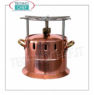 Gas Flambè Cooker in Copper, mod. AV4561 GAS FLAMBE GAS STOVE in copper with stainless steel grid, complete with 2 side handles, diam. mm.260x295h