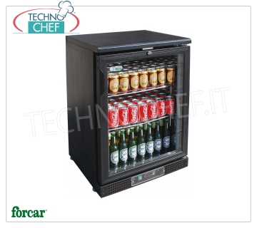 FRIDGE display case for DRINKS, 1 Door, Ventilated, Temp.+2°/+8°C, 140 lt, Class B, Mod.G-BC1PB Professional beverage refrigerator, 1 glass door, ventilated, temperature +2°/+8°C, capacity 140 litres, Class B, V.230/1, Kw.0.106, weight 54 Kg, dim.mm.602x535x920h