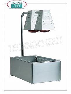 Potato warmer/Condiments Potato/Condiment warmer with GN 1/1 bowl, complete with 2 infrared lamps of W.250 each, V.230/1, Kw.0,5, dim.mm.600x330x680h