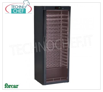 Forcar - STATIC REFRIGERATED WINE CELLAR for 96 bottles, Temp.+5°/+18°C, Mod.BJ408 Refrigerated wine cellar, 1 glass door, capacity 96 bottles, temperature +5°/+18°C, static refrigeration, LED lighting, V.230/1, Kw.0,112, Weight 85 Kg, dim.mm.600x603x1860h