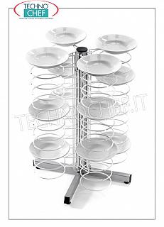 Ready-to-eat plate trolleys BANK HOLDER TROLLEY, 48 plates, with PAINTED GRILLS for plates with diameter from mm 180 to mm 230, dim.mm.600x600x830h