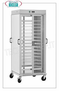 Hot plate trolley, with 10 shelves GN 2/1 HOT TAPER TROLLEY with 10 PAINTED GRILLED PLANS Gastro-Norm 2/1 (mm.650x530), ADJUSTABLE in height with a STEP of 60 mm, static heating with adjustable temperature from + 30 ° to + 60 ° C, V.230 / 1 , Kw 0.8 + 0.8, dim.mm.750x780x1770h