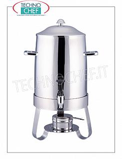 Hot drink dispensers before breakfast DISTRIBUTOR for HOT DRINKS in stainless steel, with alcohol burner, complete with supply tap, capacity lt.9, dim.mm.330x240x540h