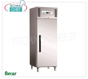 Forcar - Freezer-Freezer Cabinet, lt.537, Ventilated, Temp.-18°/-22°C, Class D, mod.G-ECV600BT Freezer-Freezer Cabinet 1 Door, Professional, lt.537, Temp.-18°/-22°C, Ventilated, ECOLOGICAL in Class D, GAS R290, Gastronorm 2/1, V.230/1, Kw.0,565, Weight 1358 Kg, dim.mm.680x800x2010h