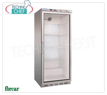 Technochef - REFRIGERATOR for DRINKS, 1 Door, Static, Temp.+2°/+8°C, lt.570, Class B, Mod.ER600GSS Professional Refrigerator for Beverages, 1 Glass Door, ECO Line, external structure in stainless steel, Static, temperature +2°/+8°C, capacity 570 litres, Class B, Led lighting, V.230/1, Kw .0,185, Weight 93 Kg, dim.mm.777x695x1895h