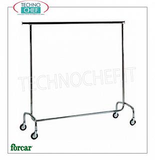 Clothes hanger trolley with extensions Clothes trolley, with chromed steel tube structure, extendable rod on both sides, 4 swivel wheels, dim.mm.1500x530x1520h