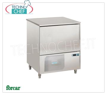 Professional Blast Chiller, 3 GN 1/1 Trays, Mod.AS1104N BLAST CHILLER-FREEZER with GUIDES for 3 TRAYS Gastro-Norm 1/1 or mm.600x400, Gas R452a, FORCAR brand, yield POSITIVE CYCLE + 90 ° + 3 ° C / Kg. 11, NEGATIVE CYCLE + 90 ° -18 ° C / Kg. 6, V.230 / 1 + N, Kw.0,841, Weight 130 Kg, dim.mm.820x700x800h