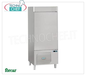 Professional Blast Chiller, 14 GN 1/1 Trays, Mod.AS1114N BLAST CHILLER-FREEZER with GUIDES for 14 TRAYS Gastro-Norm 1/1 or mm.600x400, FORCAR brand, Gas R452a, yield POSITIVE CYCLE + 90 ° + 3 ° C / Kg. 50, NEGATIVE CYCLE + 90 ° -18 ° C / Kg. 26, V.400 / 3, Kw.2,4, Weight 200 Kg, dim.mm.820x800x1950h