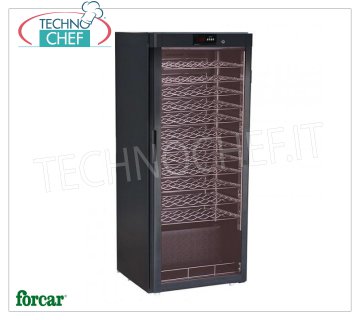 Forcar - STATIC REFRIGERATED WINE CELLAR for 72 bottles, Temp.+5°/+18°C, Mod.BJ308 Refrigerated wine cellar, 1 glass door, capacity 72 bottles, temperature +5°/+18°C, static refrigeration, LED lighting, V.230/1, Kw.0.1, Weight 72 Kg, dim.mm. 600x603x1560h