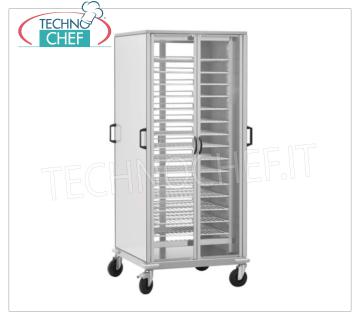 TROLLEY READY TO USE with 10 GN 2/1 PAINTED GRILLED PLANS READY-TO-USE PLATE TROLLEY with 10 PAINTED GRILLED PLATES Gastro-Norm 2/1 (650x530 mm), ADJUSTABLE in height with a STEP of 60 mm, dim.mm.750x780x1700h