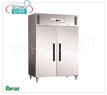Forcar - Freezer-Freezer Cabinet 2 Doors, lt.1173, Ventilated, Temp.-18°/-22°C, Class D, mod.G-ECV1200BT Freezer-Freezer Cabinet 2 doors, Professional, stainless steel structure, lt.1173, Temp.-18°/-22°C, ECOLOGICAL in Class D, Gas R290, Ventilated, Gastronorm 2/1, V.230/1, Kw.0,8, Weight 180 Kg, dim.mm.1340x810x2000h