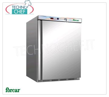 Forcar - Freezer-Freezer Cabinet, lt.120, Static with FIXED EVAPORATING GRILLED TOPS, Temp.-18°/-22°C, Class A, mod.G-EF200SS Professional STATIC Freezer Cabinet - Freezer, 1 door, with FIXED EVAPORATING GRILLED SHELVES, lt.120, Temp.-18°/-22°C, ECOLOGICAL in CLASS A, GAS R600A, Static with internal fan, V. 230/1, Kw 0,105, Weight 45 Kg, dim.mm.600x585x855
