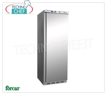 Forcar - Freezer-Freezer Cabinet, lt.340, Static with FIXED EVAPORATING GRILLED TOPS, Temp.-18°/-22°C, Class B, mod.G-EF400SS Freezer-Freezer Cabinet, STATIC with FIXED EVAPORATING TOPS1, Door, Professional, lt.340, Temp.-18°/-22°C, ECOLOGICAL in CLASS B, GAS R600a, V.230/1, Kw.0,185, Weight 74 Kg, dim.mm.600x585x1855