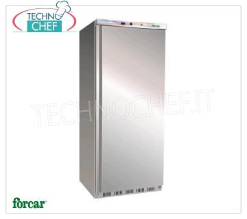 Forcar - Freezer-Freezer Cabinet, lt.570, Static with FIXED EVAPORATING GRILLED SHELVES, Temp.-18°/-22°C, Class B, mod.G-EF600SS 1 Door Freezer-Freezer Cabinet, STATIC with FIXED EVAPORATING GRILLED SHELVES, Professional, 570 lt, Temp. -18°/-22°C, ECOLOGICAL in Class B, Gas R600a, V.230/1, Kw 0.3, Weight 94 Kg, dim.mm.777x695x1895h