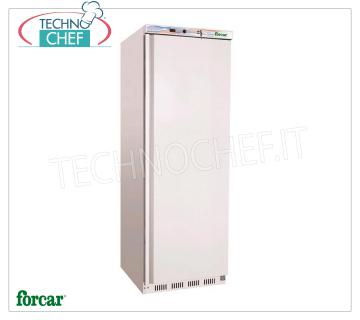 Forcar - 1 Door Refrigerated Cabinet, lt.350, Static, Temp.+ 2°/+ 8°C, Class C, mod.G-ER400 1 Door Refrigerator Cabinet, Professional, external structure in white sheet metal, internal in ABS, 350 lt, Temp.+2°/+8°C, ECOLOGICAL in Class C, Gas R600a, Static with internal fan, V.230/1 , Kw.0,185, Weight 69 Kg, dim.mm.600x585x1855h