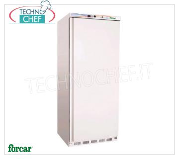 Forcar - 1 Door Refrigerated Cabinet, lt.570, Static, Temp.+2°/+8°C, Class C, mod.G-ER600 1 Door Refrigerator Cabinet, Professional, external structure in white sheet metal, internal in ABS, lt.570, Temp.+2°/+8°C, ECOLOGICAL in Class C, Gas R600a, Static with internal fan, V.230/1 , Kw.0,185, Weight 90 Kg, dim.mm.777x695x1895h