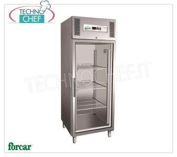 Forcar - FRIDGE display case for DRINKS, 1 Door, Ventilated, Temp.+2°/+8°C, 650 lt, Class B, Mod.G-GN650TNG Professional Refrigerator for Beverages, 1 Glass Door, Ventilated, operating temperature -2°/+8°C, capacity 650 litres, Gastro-Norm 2/1, Class B, V.230/1, Kw.0,315 , Weight 138 Kg, dim.mm.740x830x2010h