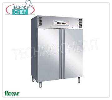 Forcar - Combined Fridge-Freezer Cabinet INOX 304, 2 Doors, 2 temperatures, mod.G-GNV1200DT Professional 2-door combined refrigerator/freezer cabinet, 304 stainless steel structure, double temperatures -2°/+8°C, -18°/-22°C, 507+507 litres, ventilated refrigeration, R290 gas, Gastronorm 2/ 1, Kw.0.255+0.75, Weight 195 Kg, dim.mm.1340x830x2010h