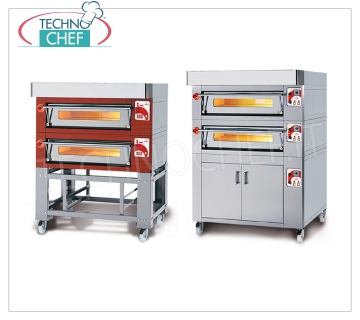 modular electric pizza ovens with cooking chambers entirely in refractory material 