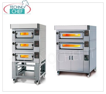 modular electric pizza ovens with refractory cooking top and plate inner chamber 