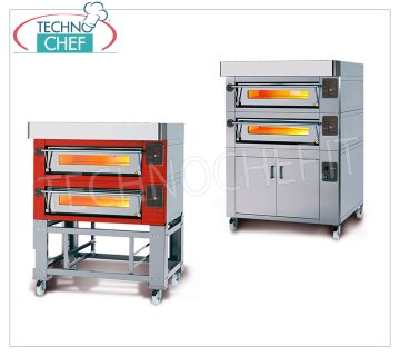 modular electric pizza ovens with cooking chambers entirely in refractory material 