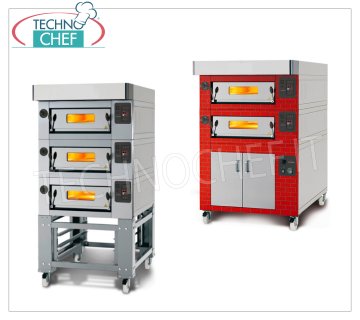 modular electric pizza ovens with refractory cooking top and plate inner chamber 