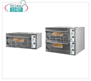 monobloc electric pizza ovens with refractory cooking top and plate inner chamber 
