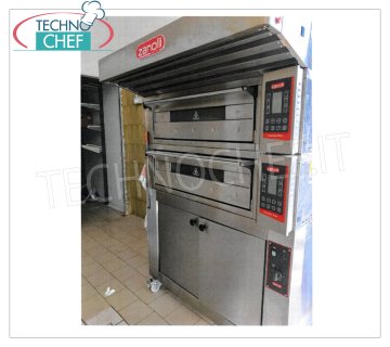 Electric Oven for Pizza, Bread and Pastry, 2 independent chambers and leavening compartment - USED, OPPORTUNITY Electric oven for pizza, bread and pastry, with 2 independent chambers measuring 83x66x18h cm, complete with hood module and leavening compartment