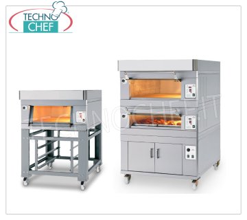 Static electric modular oven for pastry making, 600x1200 mm chamber, PAST FOOD line MODULAR electric pastry oven with stainless steel front, 600x1200x170h mm CHAMBER with EMBOSSED STEEL sheet cooking surface, V.400/3, 7.8 Kw, external dimensions 1000x1560x430h mm