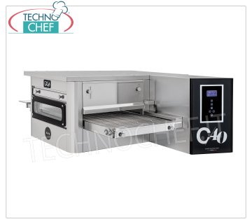 TECHNOCHEF - Gas Tunnel Pizza Oven with 400 mm wide belt, Mod.TUNNELC/40GAS Gas tunnel pizza oven with 400 mm wide stainless steel mesh belt, ventilated cooking, yield 26 pizzas/hour max, Thermal Power Kw 10.4, V.230/1, Gross weight Kg 190, dim.mm.1425x1015x450h