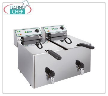 Fimar - 10+10 lt. ELECTRIC COUNTER FRYER, Mod.FR1010RN ELECTRIC COUNTER FRYER of 10+10 litres, equipped with safety taps, hourly production 11+11 kg/h, V.400/3+N, Kw.6.00+6.00, Weight 19 Kg, dim.mm .564x519x359h