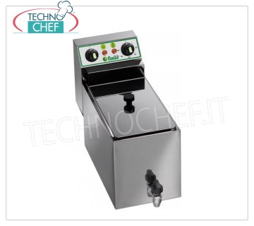 Fimar - ELECTRIC FRYER with TAP, 1 12 lt. tank, Mod.FR10R ELECTRIC COUNTERTOP FRYER, 1 12 liter well equipped with drain cock, V.400/3+N, Kw.6,00, Weight 11,5 Kg, dim.mm.275x530x365h