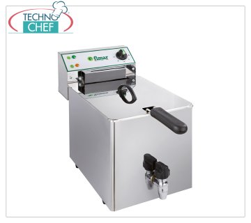 Fimar - ELECTRIC FRYER with 10 lt. TAP, Mod.FR10RN 10 liter ELECTRIC COUNTER FRYER, equipped with safety tap, hourly production: 11 kg/h, V.400/3+N, Kw.6.00, Weight 10 Kg, dim.mm.265x519x359h
