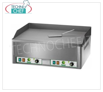 FIMAR - Professional Electric Counter Top Fry Top, Double Smooth Plate, Mod.FRY2L ELECTRIC TABLE FRY TOP, DOUBLE MODULE with INDEPENDENT CONTROLS, SMOOTH SANDBLASTED STEEL PLATE, THERMOSTATIC CONTROL from 50 ° to 300 ° C, V 400/3 + N, Kw 6.00, external dimensions. mm 665x570x300h