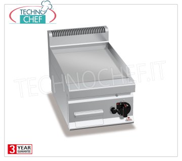 GAS FRY TOP with SMOOTH PLATE in MULTIPAN, TOP module, Mod.G7FL4B GAS FRY TOP with SMOOTH PLATE, BERTOS, MACROS 700 Line, MULTIPAN Series, 1 TOP module with COOKING ZONE 395x500 mm, heat output Kw.6.9, Weight 38 Kg, dim.mm.400x700x290h