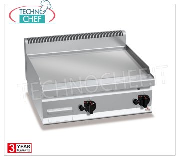 GAS GRIDDLE with SMOOTH PLATE in Multipan, TOP module, Mod.G7FL8B-2 GAS FRY TOP with SMOOTH PLATE, BERTOS, MACROS 700 Line, MULTIPAN Series, DOUBLE TOP module with 795x500 mm COOKING ZONE, INDEPENDENT CONTROLS, heat output Kw.13.8, Weight 70 Kg, dim.mm.800x700x290h