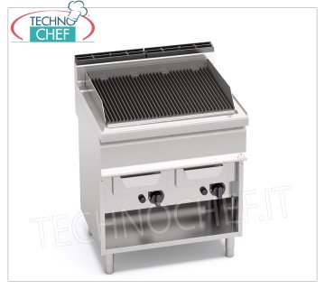 TECHNOCHEF - GAS VAPOR GRILL, DOUBLE MODULE on OPEN COMPARTMENT, Mod.G7WG80M GAS STEAM-WATER GRILL, BERTOS, MACROS 700 Line, WATER GRILL Series, DOUBLE module on OPEN COMPARTMENT with COOKING ZONE mm 700x515, thermal power Kw.18,00, Weight 85 Kg, dim.mm.800x700x900h