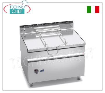 Technochef - Gas bratt pan, motorized tilting, 120 lt capacity, Mod.G9BR12/I+RM Tilting gas bratt pan, BERTOS, MAXIMA 900 line, MAXI-120 series, with 120 liter stainless steel bowl, motorized tipping, thermal power Kw.30, weight 230 Kg, dim.mm.1200x900x900h