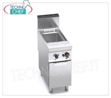 TECHNOCHEF - GAS CUOCIPASTA su MOBILE, Vasca da 40 lt., Mod.G9CP40 GAS PASTA COOKER on MOBILE, BERTOS, MAXIMA 900 line, 1 well of 40 litres, thermal power Kw.12,00, Weight 54 Kg, dim.mm.400x900x900h