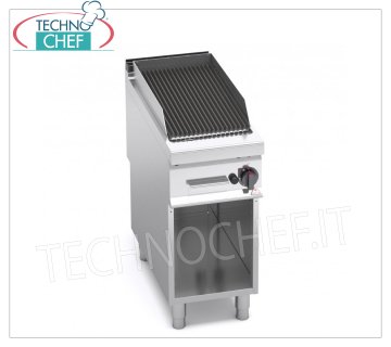 TECHNOCHEF - GAS LAVA STONE GRILL, 1 module on OPEN CABINET, MAXIMA 900 Line, Mod.G9PL40M/G GAS LAVA STONE GRILL, BERTOS, MAXIMA 900 Line, COMFORT POWER Series, 1 module on OPEN CABINET with 360x700 mm COOKING AREA, 9.00 Kw thermal power, 57 Kg weight, dim.400x900x900h mm