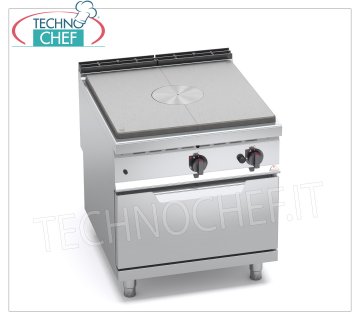 TECHNOCHEF - GAS SOLID TOP COOKER on GAS OVEN GN 2/1, mod. G9TP+FG GAS SOLID TOP COOKER on GAS OVEN GN 2/1, BERTOS MAXIMA 900 Line, HIGH POWER Series, Tot. Kw thermal power. 20.8, weight 198 kg, dim.mm.800x900x900h