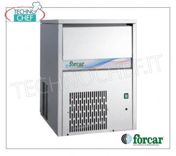 FORCAR - ICE MAKER in FULL CUBES, yield 50 Kg / 24 hours, DEPOSIT 25 kg, Professional Ice maker-maker with full cubes, 25 kg storage, stainless steel exterior