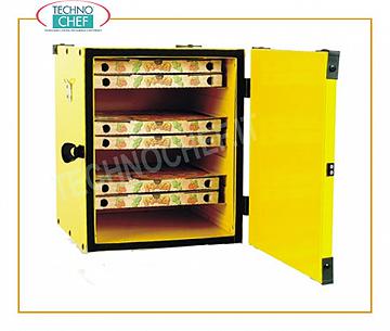 Pizza box, isothermal Pizza box with carton guides, thermally insulated, capacity 12 cartons of 330 mm, dim. 410x410x520h mm