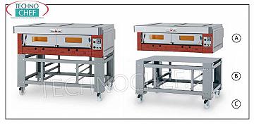 modular gas pizza ovens with refractory cooking top and plate inner chamber 
