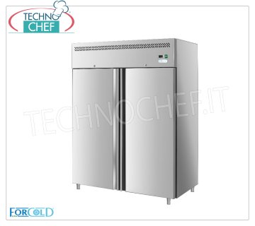 Forcold - 2 Door Fridge Cabinet, lt. 1200, Static, Temp. + 2 ° / + 8 ° C, Class D, mod.G-GN1200TN-FC 2 Door Refrigerator Cabinet, Professional, lt. 1200, Temp. + 2 / + 8 ° C, Static with fan and internal air conveyor, ECOLOGICAL in Class D, Gas R290, Gastronorm 2/1, V.230 / 1, Kw.0,415, Weight 163 Kg, dim.mm.1340x810x2010h