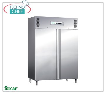Forcar - 2-door refrigerator cabinet, lt.1104, ventilated, temp.+2°/+8°C, mod.GN1200TN 2 Door Refrigerator Cabinet, Professional, lt.1104, Temp.+2°/+8°C, with fan and internal air conveyor, Gastronorm 2/1, V.230/1, Kw.0.45, Weight 180 Kg, dim.mm.1340x800x2010h