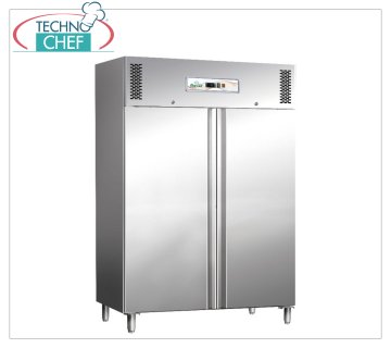 Forcar - 2-door freezer-freezer cabinet, lt.1325, Temp.-18°/-22°C, Ventilated, Class D, mod.G-GN1410BT 2-door freezer-freezer cabinet, professional, stainless steel structure, lt.1325, temp.-18°/-22°C, ventilated, ECOLOGICAL in Class D, gas R290, Gastronorm 2/1, V.230/1, Kw.0,73, Weight 208 Kg, dim.mm.1480x830x2010h.